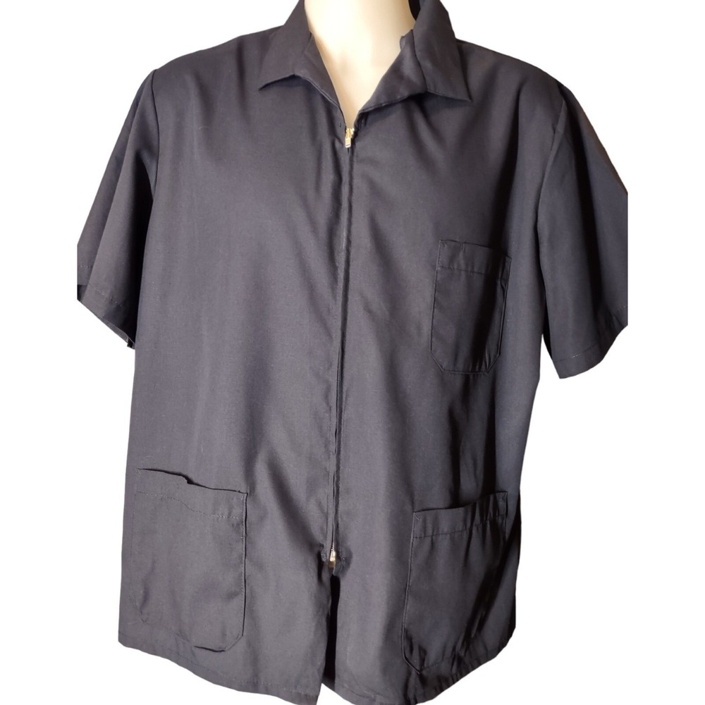 Red Kap Work Shirt Mens XL Norm Core Navy Blue Zip Front Utility Pockets KP44NV4 - Picture 9 of 12